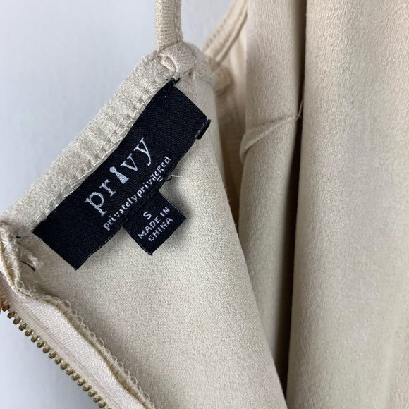 PRIVY Privately Privileged Taupe Bodycon Mini Dress Sz S - Picture 5 of 10